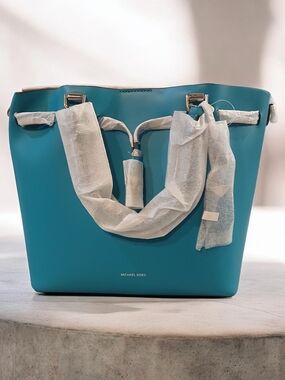 Michael Kors Teal Blue Leather Tote